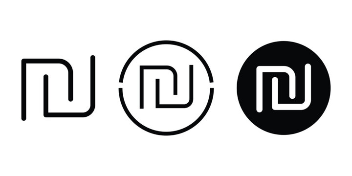 Israeli currency shekel sign set. symbol for finance info graphic design element.