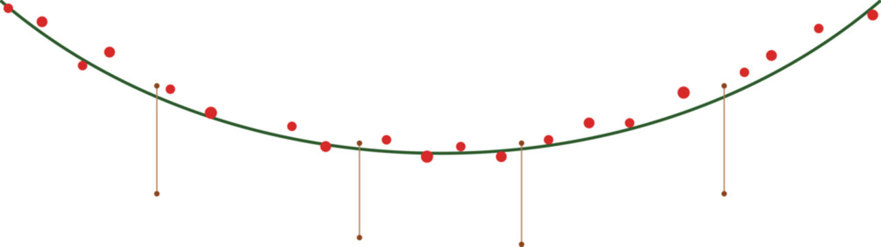 Minimalist parabolic curve graph with red data points, mathematical function visualization vector, abstract statistical scatter plot diagram