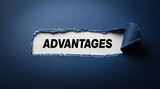 Advantages word representing benefits and pros