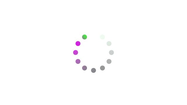 Animated Circular Loading Spinner Icon Isolated 