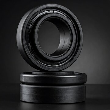 Black rubber O-ring seals stacked.