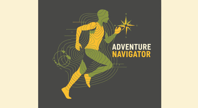 Stunning Adventure Navigator Illustration Representing Exploration Guidance and Endurance