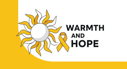 Fototapeta premium Sun Symbol with Yellow Ribbon Expresses Warmth and Hope for Better Days Ahead