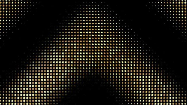 Golden Glitter Star Halftone Pattern Transition Loop Background 4k video