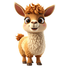 Fototapeta premium Lama souriant, personnage en 3d