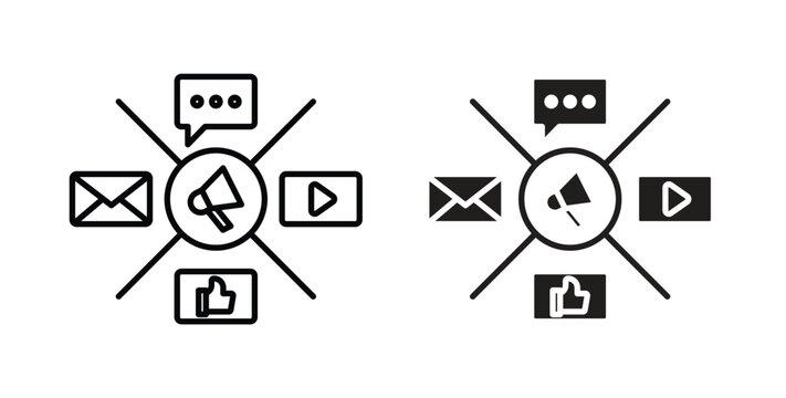 Social campaign icon on white background. icon set
