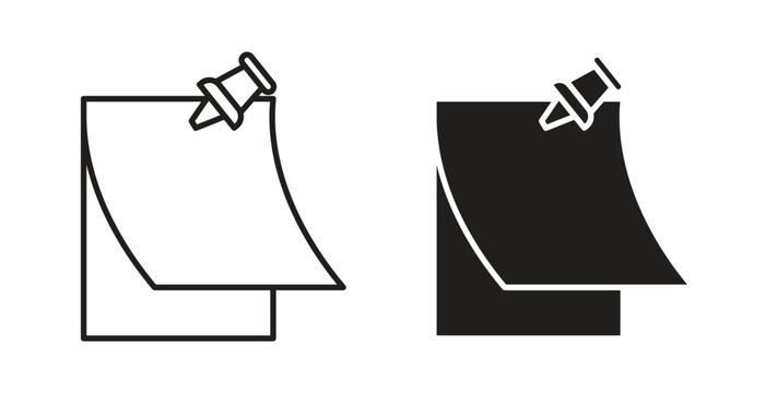 Sticky notes icon on white background. icon set
