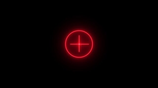 Animated  Neon Plus Sign Icon Glowing 