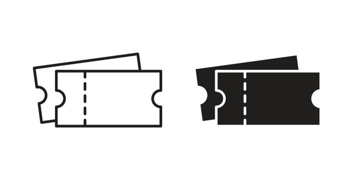 Ticket icon on white background. icon set