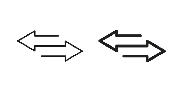 Transfer arrows icon on white background. icon set