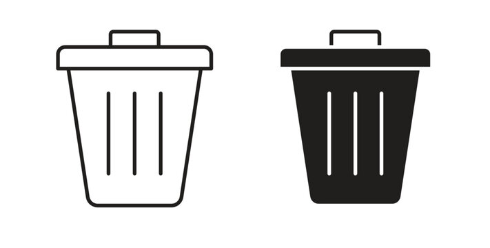 Trash icon on white background. icon set
