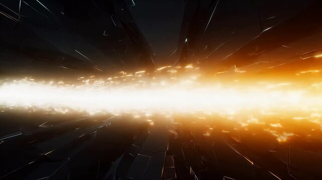 Abstract glowing light beam in dark space perfect for real estate and architectural showcases