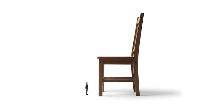 &ldquo;Tiny Person Next to Giant Object Concept of Immensity Isolated on White&rdquo;