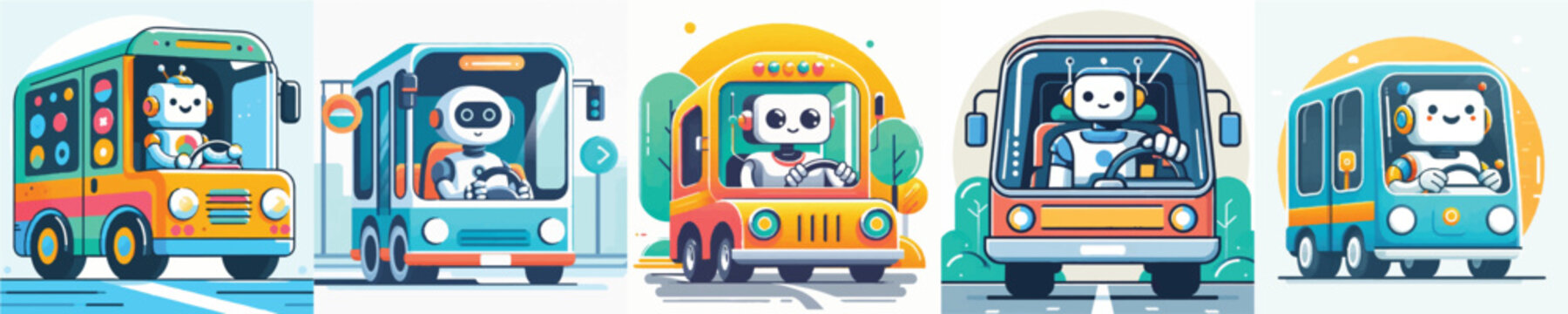 Vector of robot driving bus