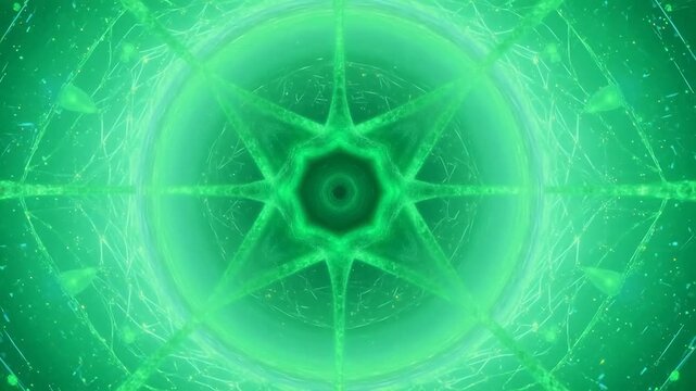 Abstract green geometric pattern with sphere emphasizing modern lifestyle and connectivity