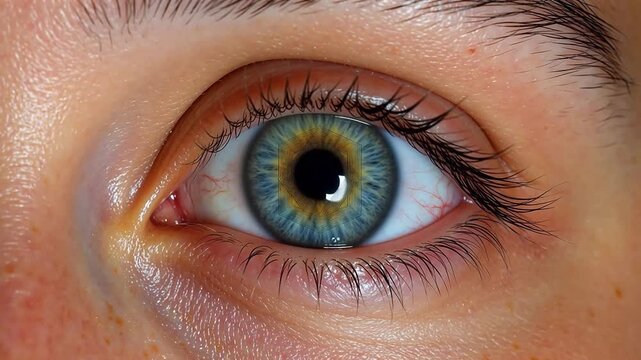 Closeup of a human eye symbolizing creativity, art, and imagination