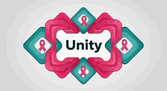 Symbolic Representation of Harmony and Solidarity with Unity and Ribbon Emblems