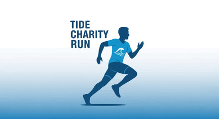 Obraz premium Tide Charity Run Dynamic Athlete Silhouette Illustration