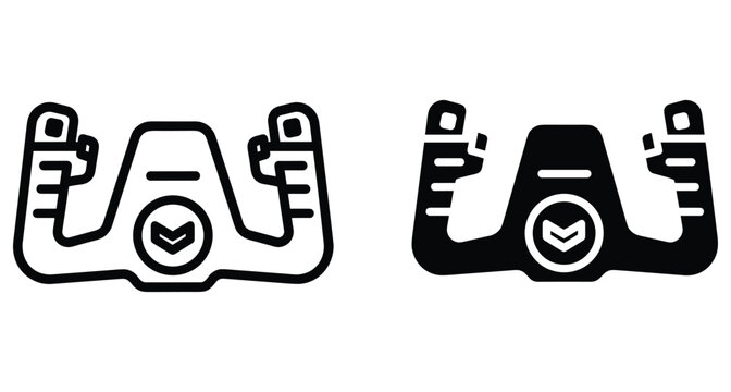 airplane yoke flight control icon set for cockpit steering navigation aviation pilot equipment manual drive system aircraft interface design elements