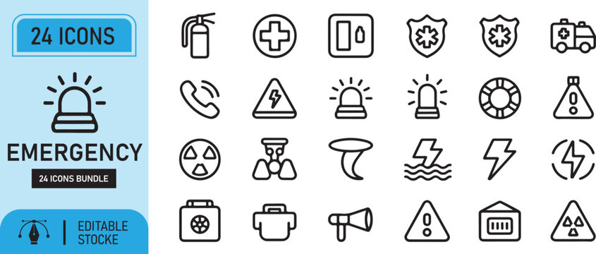 emergency Vector Icons Bundle Set Formet