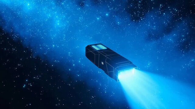 Spacecraft in cosmic environment emphasizing precision, focus, and dedication