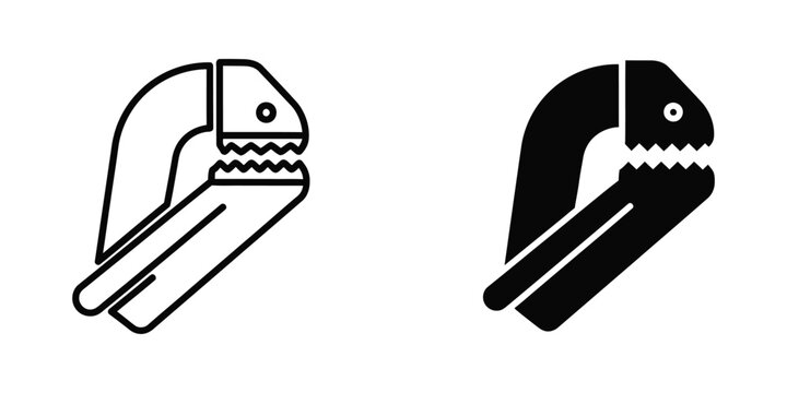 Creative depiction of pliers transformed into a cartoon-like fish creature