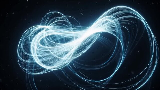 Abstract glowing light patterns in space emphasizing family bonds and togetherness