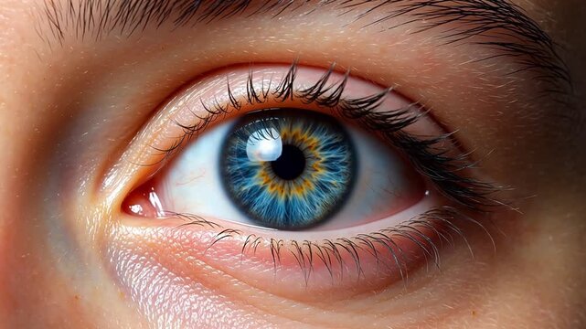 Closeup of a human eye emphasizing natural beauty and tranquility