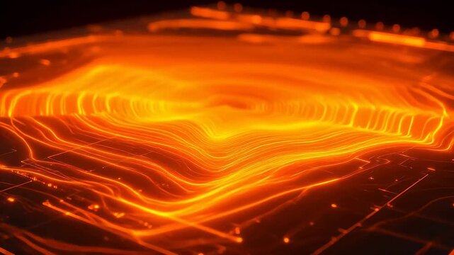 Abstract glowing orange wave patterns perfect for social media campaigns and vlogs
