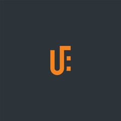 Orange letter u and colon symbol on dark background © Mahamud