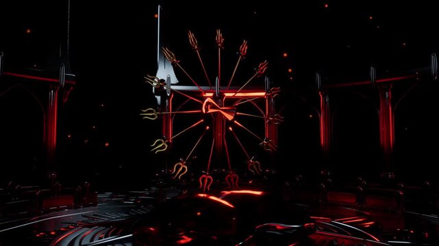 3D Trishool And Trishul With Damroo, Shiv Trishool Animation