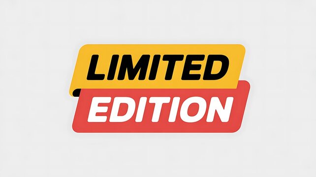 Limited edition label, exclusive badge, special edition logo, yellow and red sticker