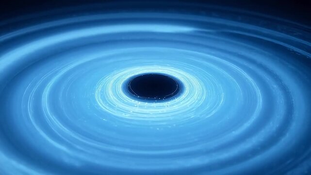 Blue circular light pattern with central dark spot for high-end commercial advertising