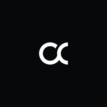 White letter CC logo on solid black background