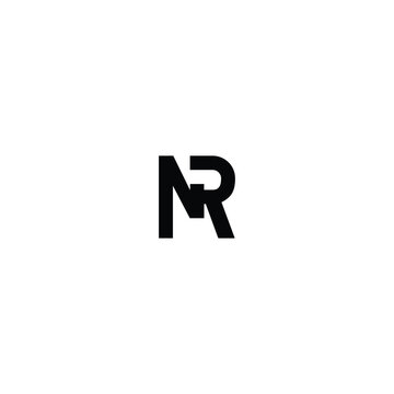 Black letters NR logo symbol icon graphic design element