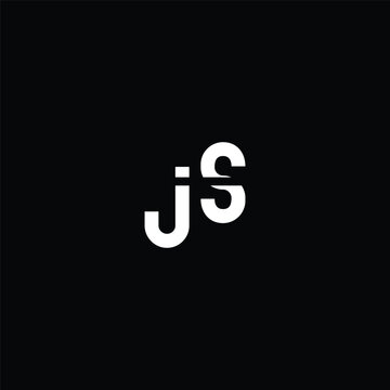 White letters js on black background
