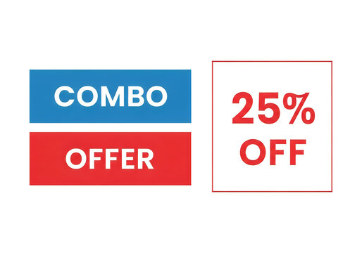 Promotional combo offer showcasing a 25 percent discount deal isolated on white background