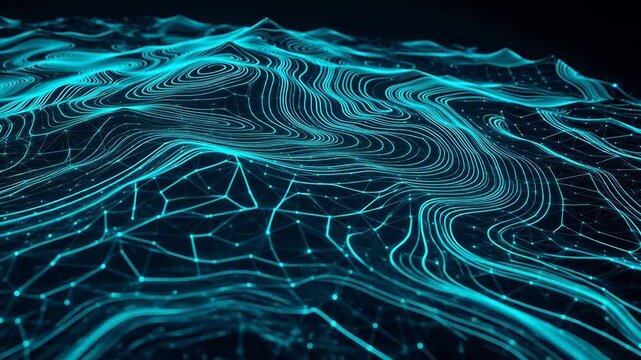 Digital landscape with glowing lines emphasizing industrial strength and manufacturing