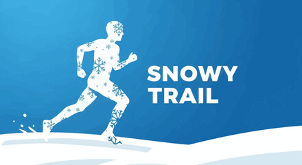 Fototapeta premium Winter Runner on a Snowy Path, Embrace the Cold in Motion During Winter Season