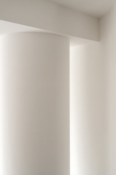 Light apartment in contemporary style with column