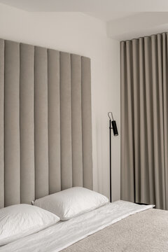 Light apartment in contemporary style with wall panelling