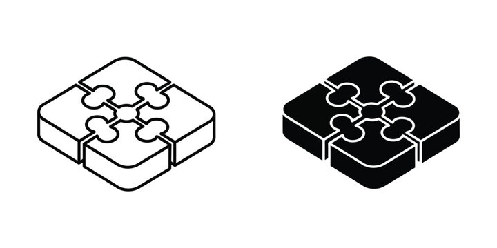 Isometric depiction of a modular pipe junction system with contrasting color schemes