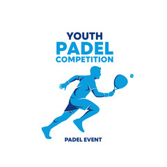 Obraz premium Youth Padel Competition Dynamic Sports Event Graphic Design