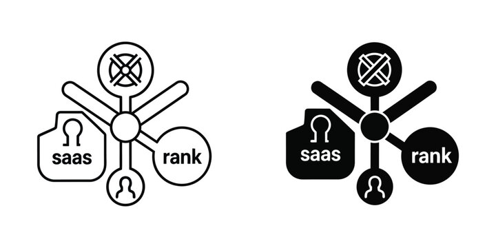 Contrast of allowed and restricted icons in a saas ranking system diagram