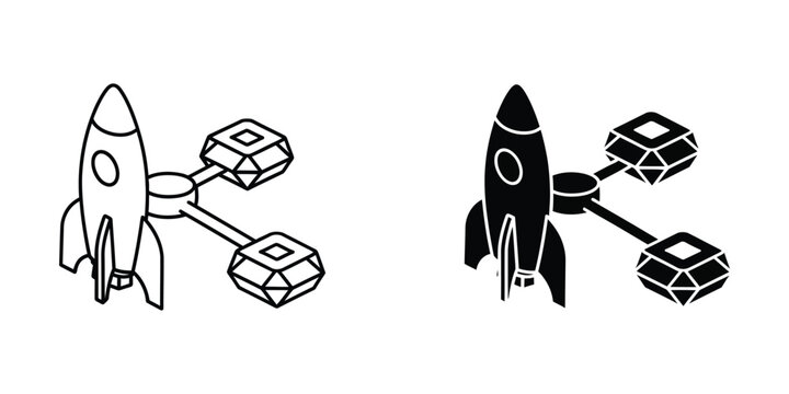Spacecraft launching with connected cube satellites in different styles