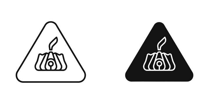 Comparison of warning symbols for radioactive materials in different color schemes