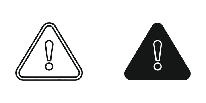 Warning symbols displayed in different color contrasts for visibility and attention