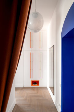 Apartment in contemporary style with colorful furniture