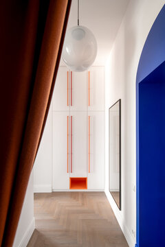 Apartment in contemporary style with colorful furniture