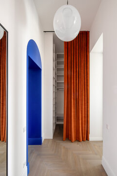 Apartment in contemporary style with colorful furniture